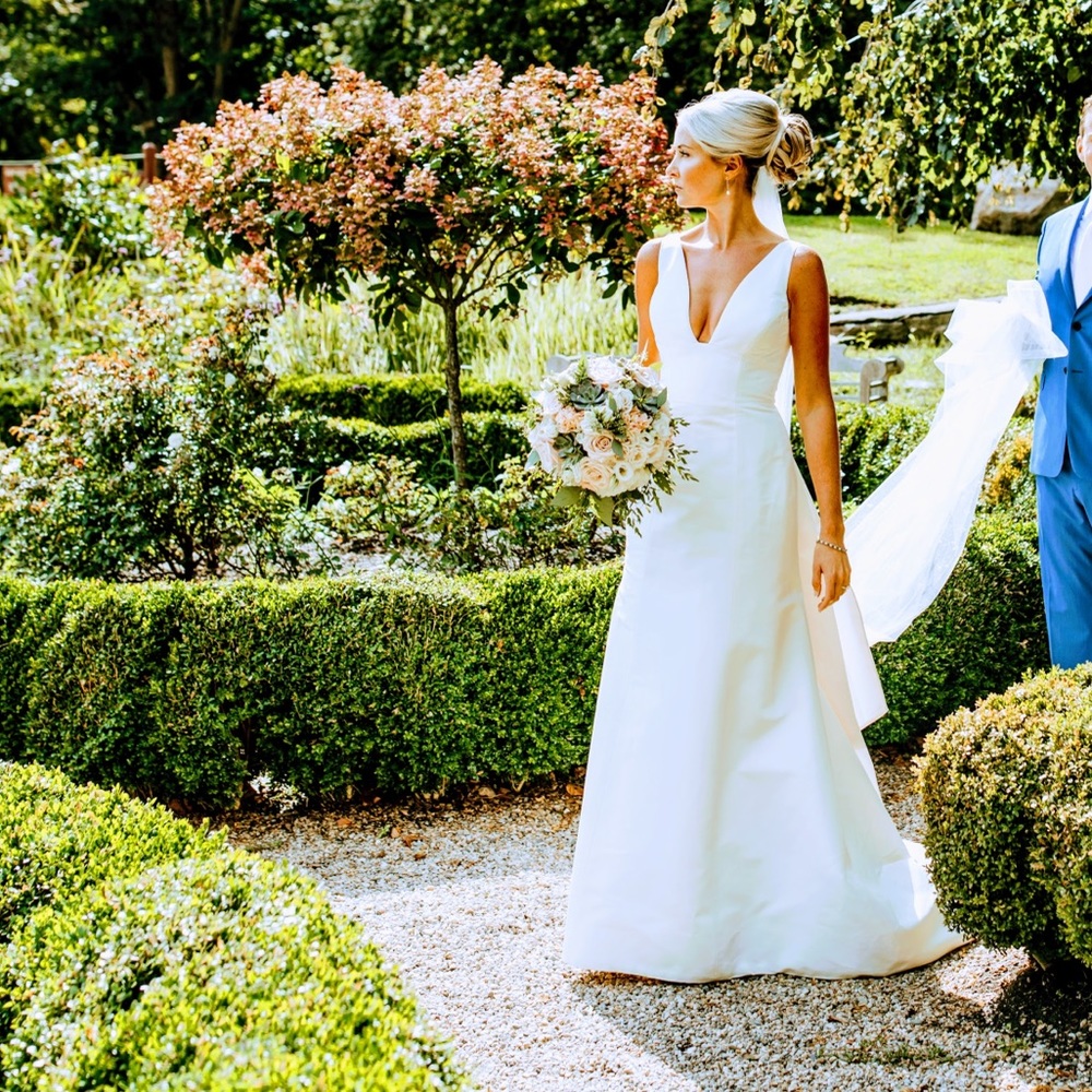 Carolina Herrera-Aubrey wedding gown
